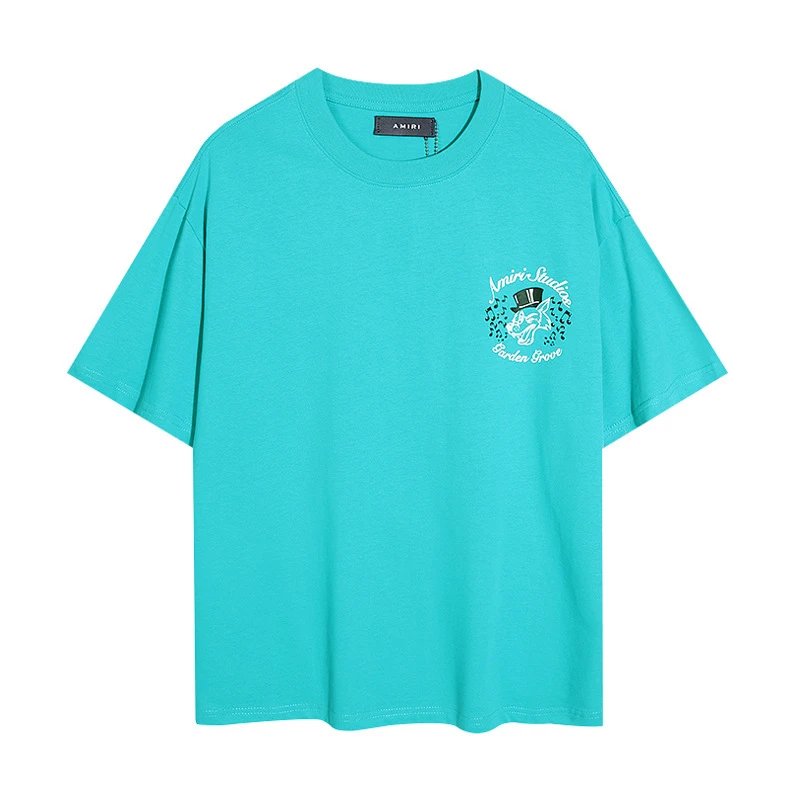 Amiri Studios Garden Groove Wolf Tee Teal White