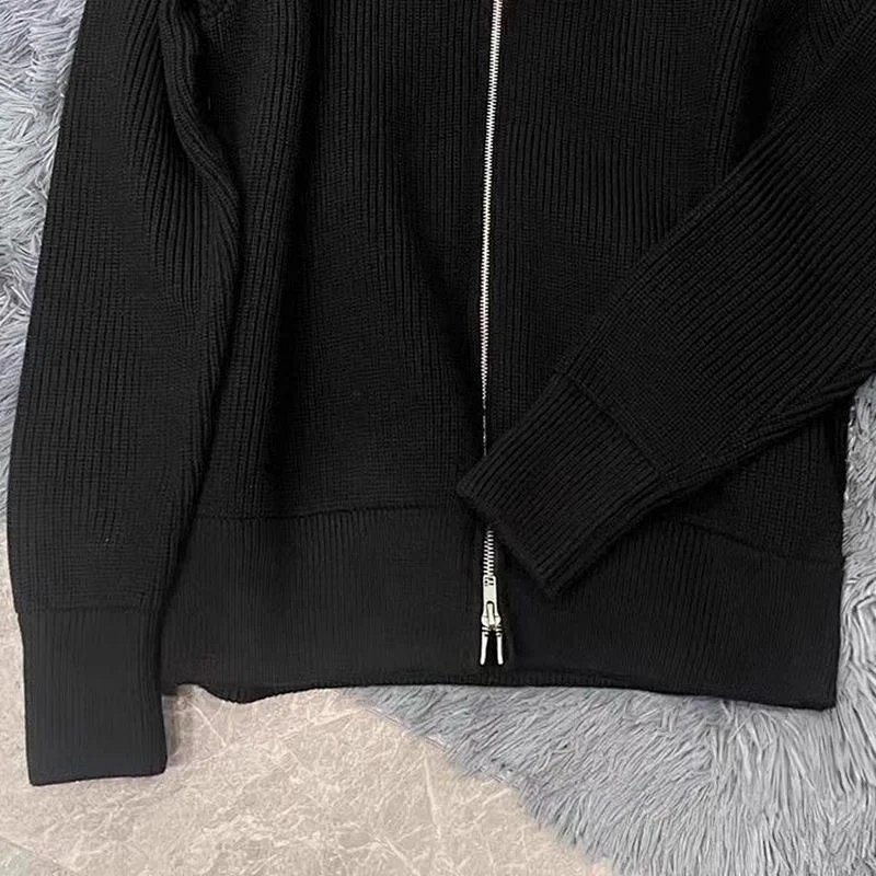 Comme des Garçons Ribbed Zip-Up Jacket Black Outerwear product detail 5 in Litbuy spreadsheet finds