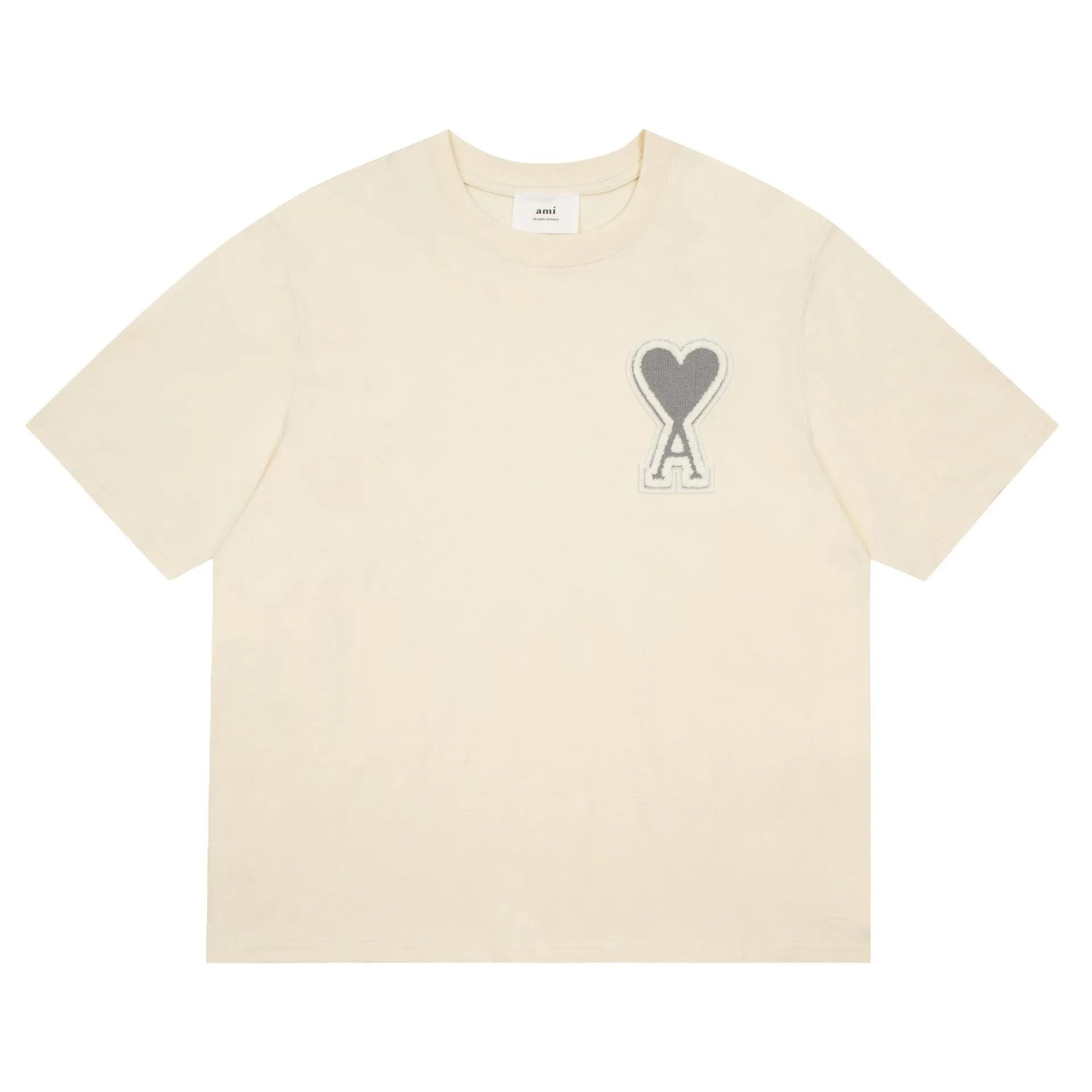 Ami Heart Logo T-Shirt Cream Apricot