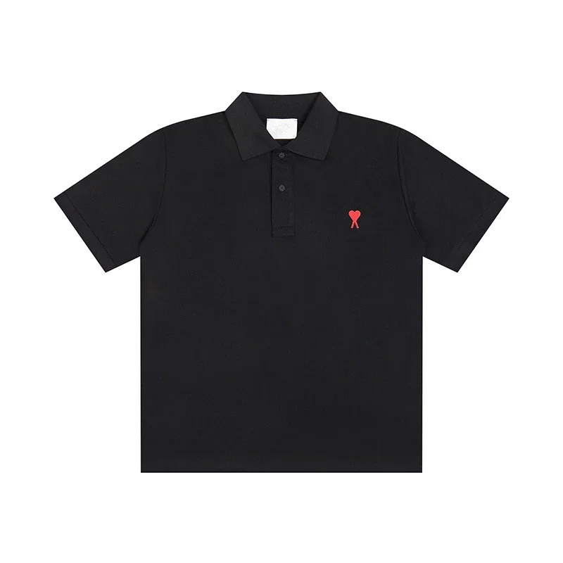 AMI Paris Little Red Heart Polo Short-Sleeve