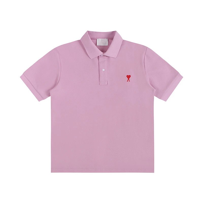 AMI Paris de Coeur Polo Shirt Pink