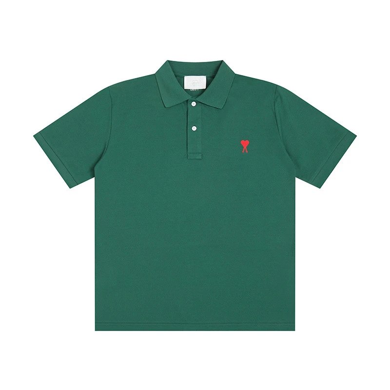 AMI Paris de Coeur Polo Shirt Forest Green