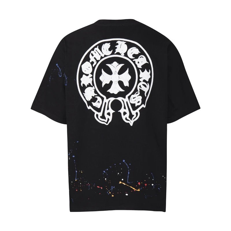 Chrome Hearts Horseshoe Paint Splatter Tee Black