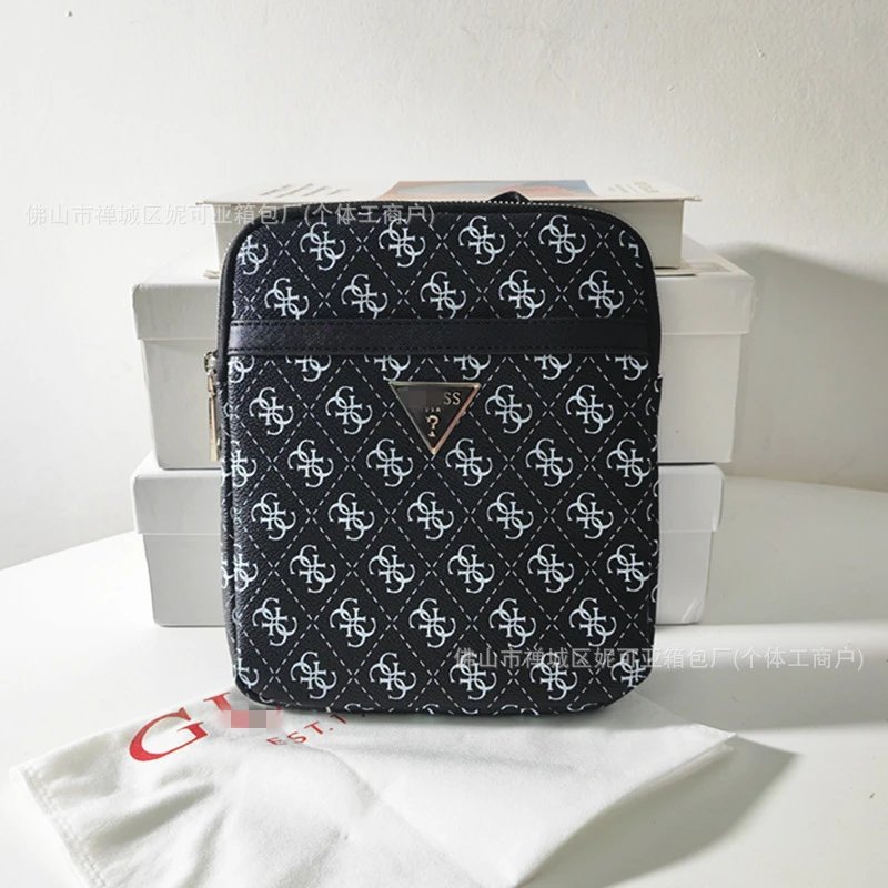 Design Guess Monogram Crossbody Bag Black / Gold Crossbody Bags - 2