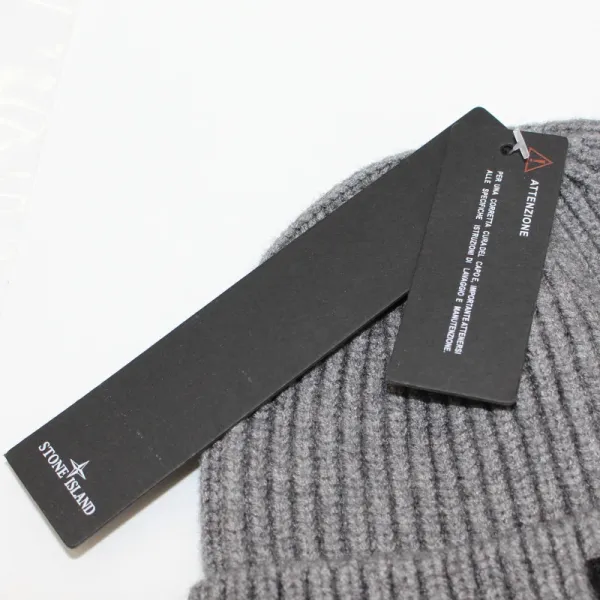 Stone Island Ribbed Knit Beanie Blue - 8