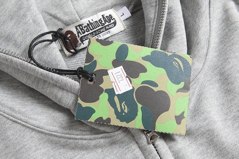 A Bathing Ape Full-Zip Hoodie Gray - 17
