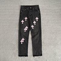 Black pants, pink skin