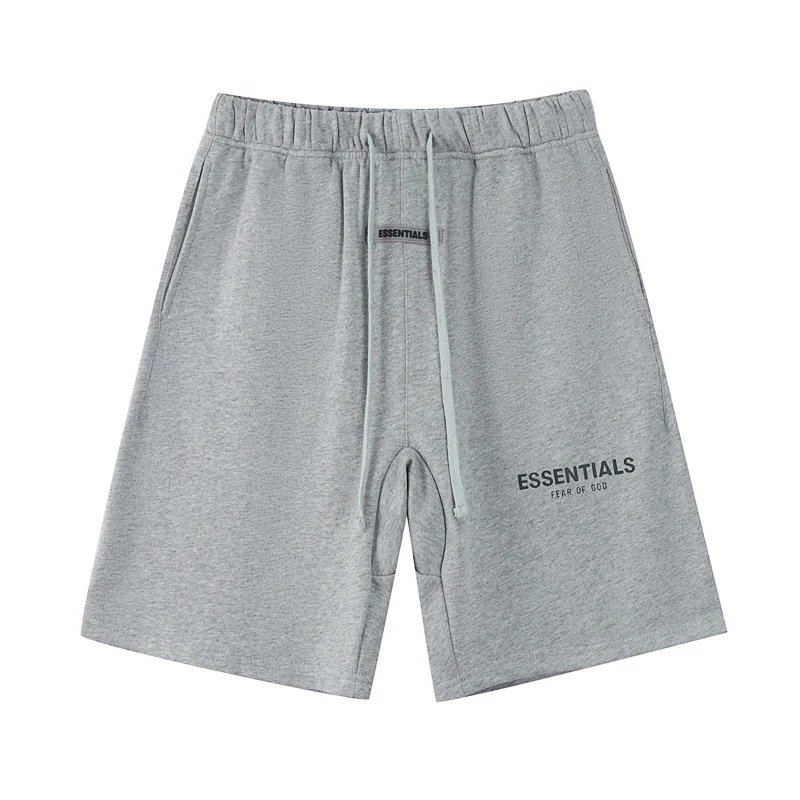 High street loose flocking letter silicone printed drawstring casual shorts for men and women - KR