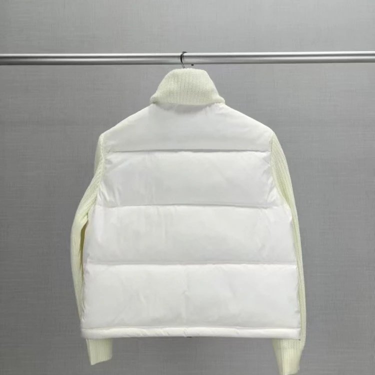 Moncler Genius Hybrid Knit-Puffer Jacket White Down Jacket - 2