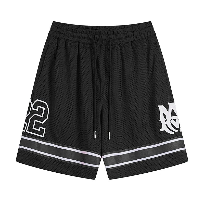 Amiri #22 Mesh Basketball Shorts Black White