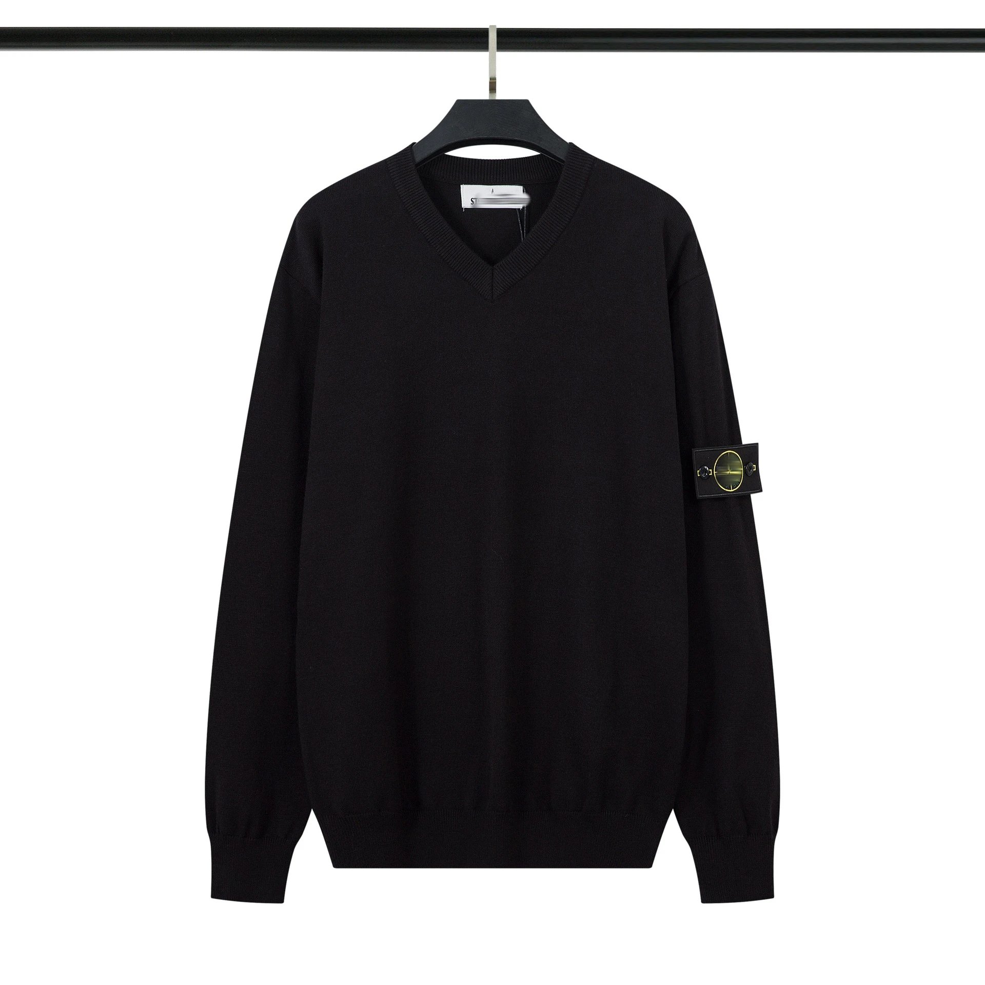 Badge Zip Mock Neck Knit Sweater photo 8