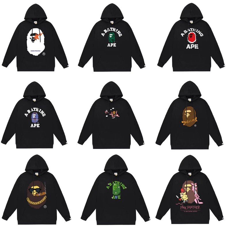 [DX24] Men's and Women's Autumn and Winter Terry Letter Printed Loose Hoodie Pullover Sweatshirt Collection 1-SRKA