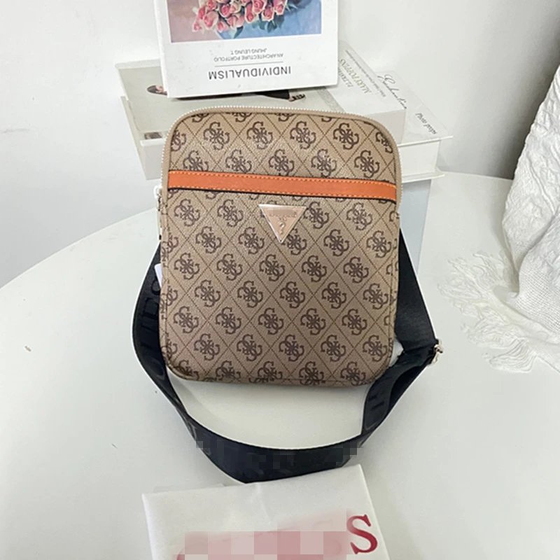 Design Guess Monogram Crossbody Bag Black / Gold Crossbody Bags - 6