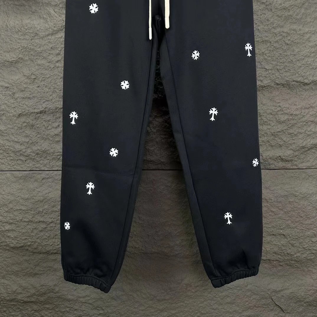 Chrome Hearts Cross-Embroidered Heather Gray Sweatpants - 10