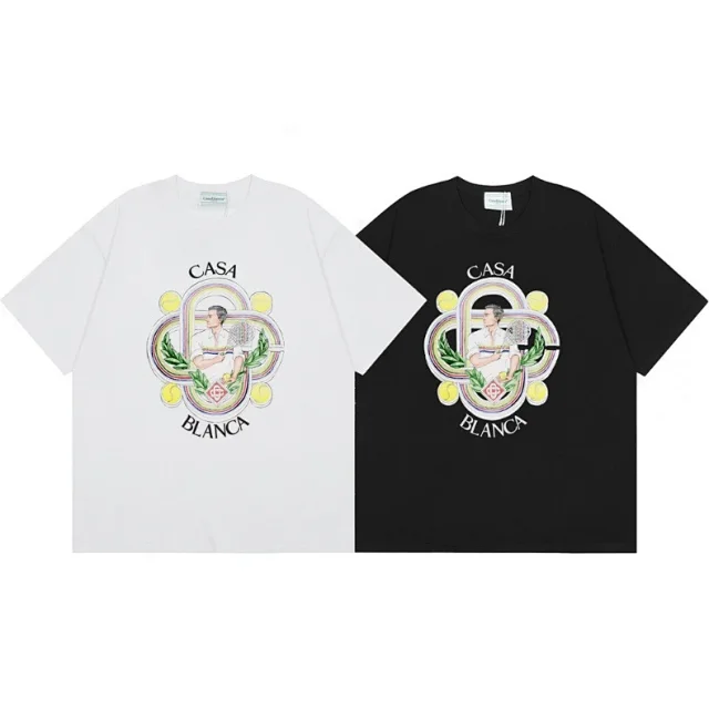 Casablanca T-Shirts Short-Sleeve Graphic Logo T-Shirt product detail image 13