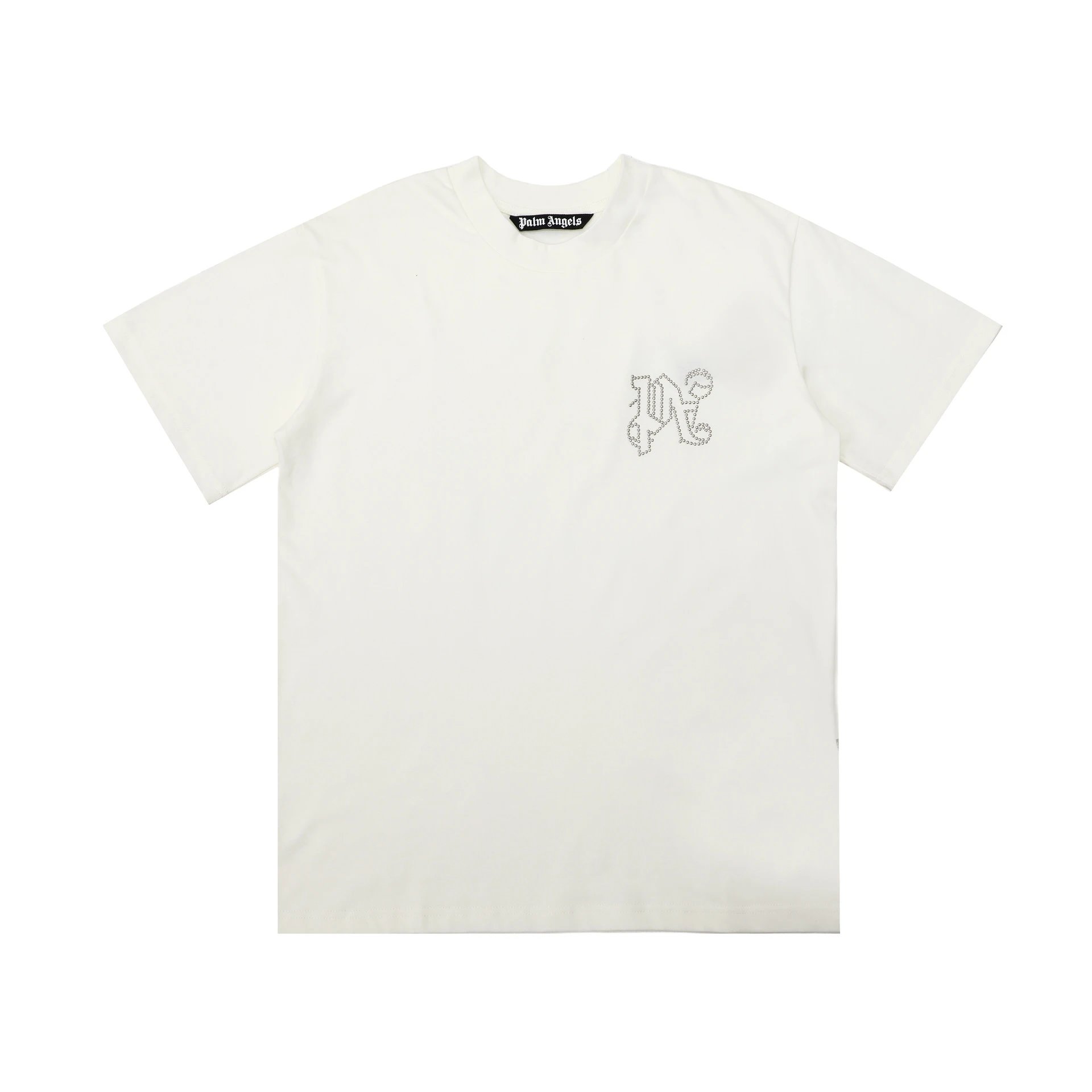 Palm Angels Crystal Monogram Logo Tee White
