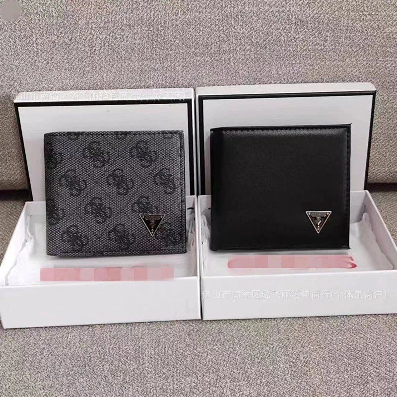 Prada Triangle Logo Black Leather Short Wallet - 3