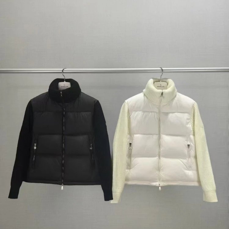[DX6-1] goose down wool stitching slim light short collar down jacket