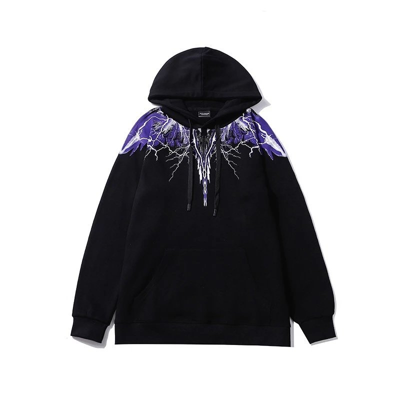 Marcelo Burlon County of Milan Lightning Wings Hoodie Black Purple