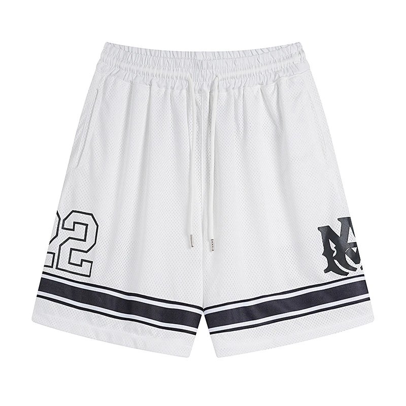 Amiri #22 Mesh Basketball Shorts White Black