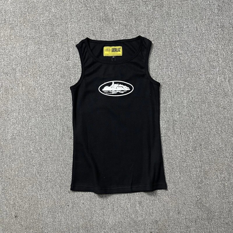 Guerrillaz Ribbed Tank Top - Black (Oval Logo)
