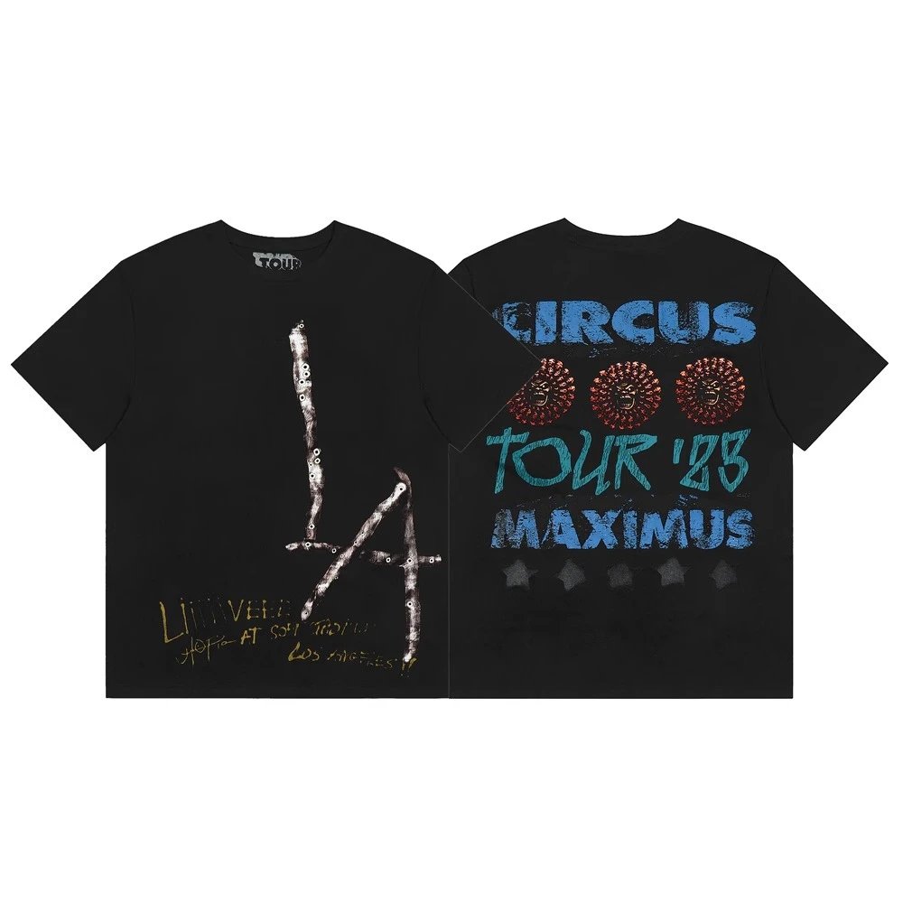 Design Utopia Live Circus Maximus Tour White Graphic T-Shirt T-Shirts - 4