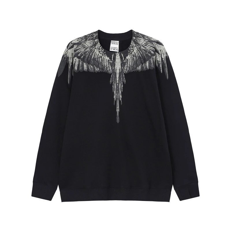 Marcelo Burlon County of Milan Wings Crewneck Sweatshirt Black Grey