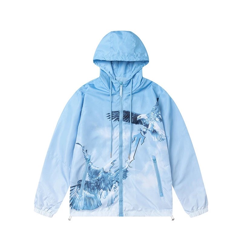 Trapspar Windbreaker Jacket Royal Blue Outerwear - 28