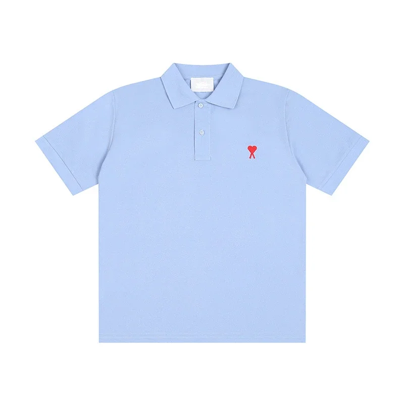 AMI Paris Little Red Heart Polo Short-Sleeve