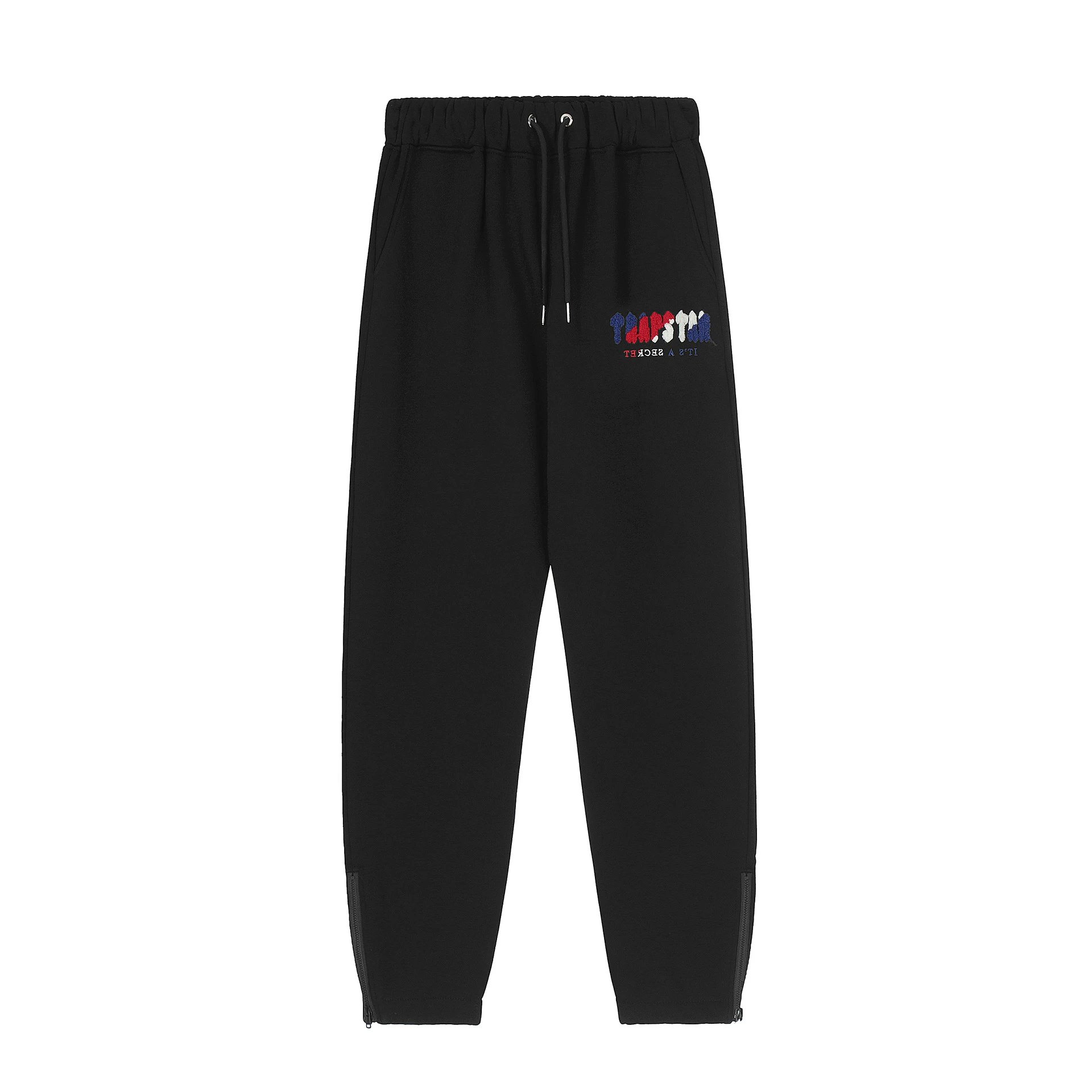 Trapstar Chenille Script Sweatpants Black Red Blue