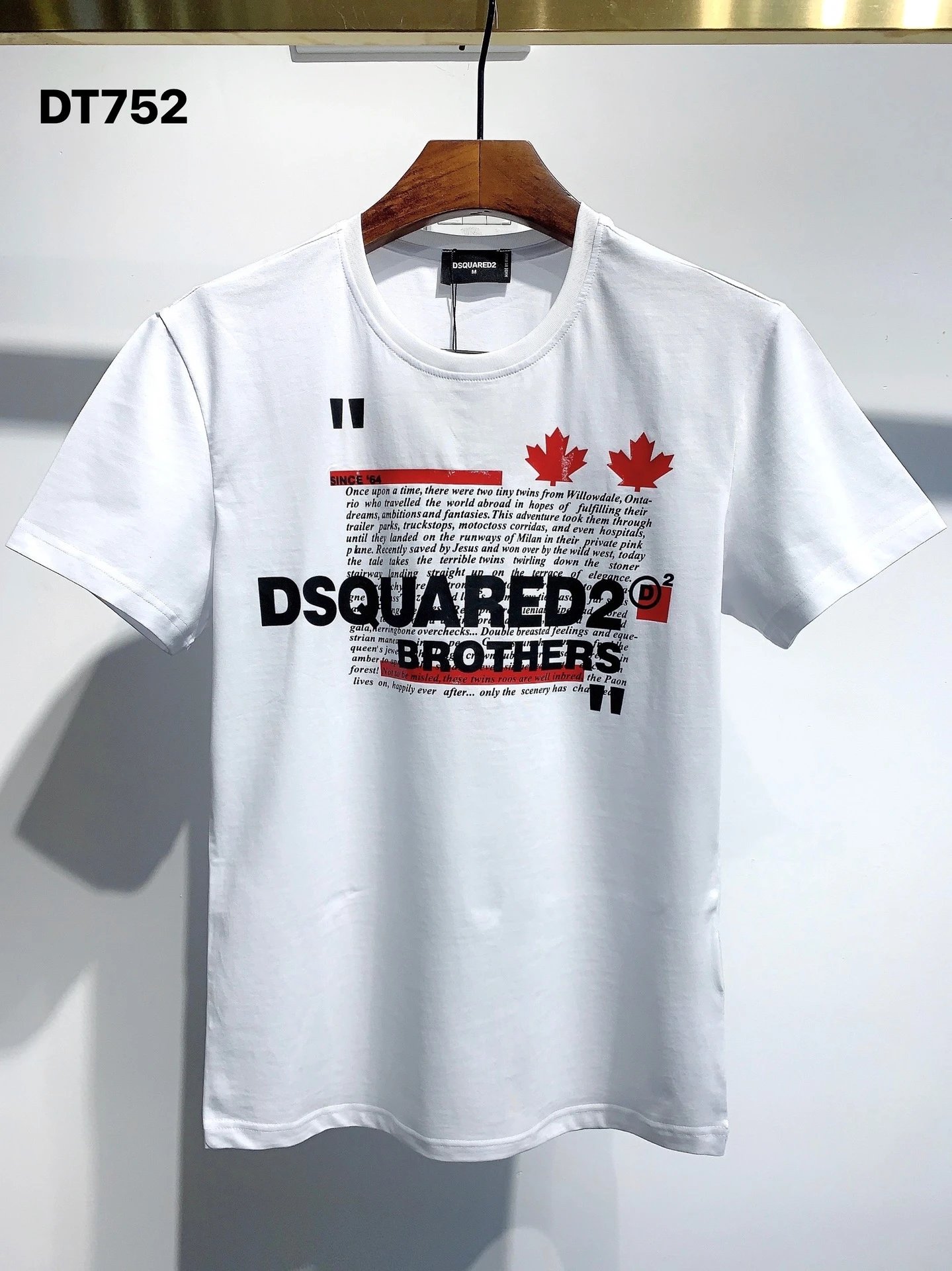 Dsquared2 Brothers Maple Leaf Tee White Red Black