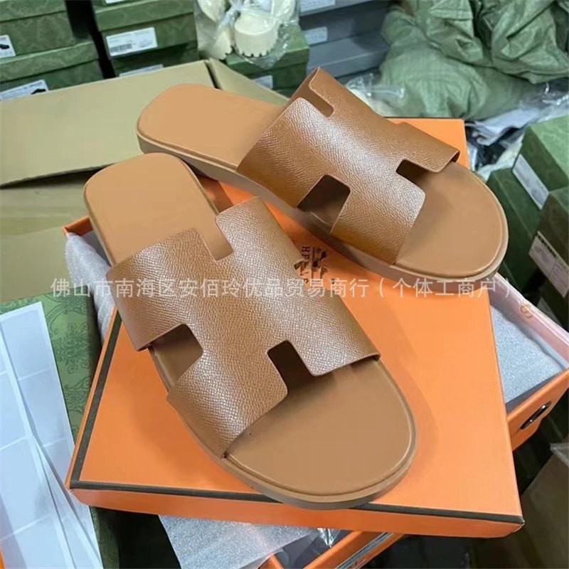 Hermès Oran Sandals White Togo Leather Slippers - 9