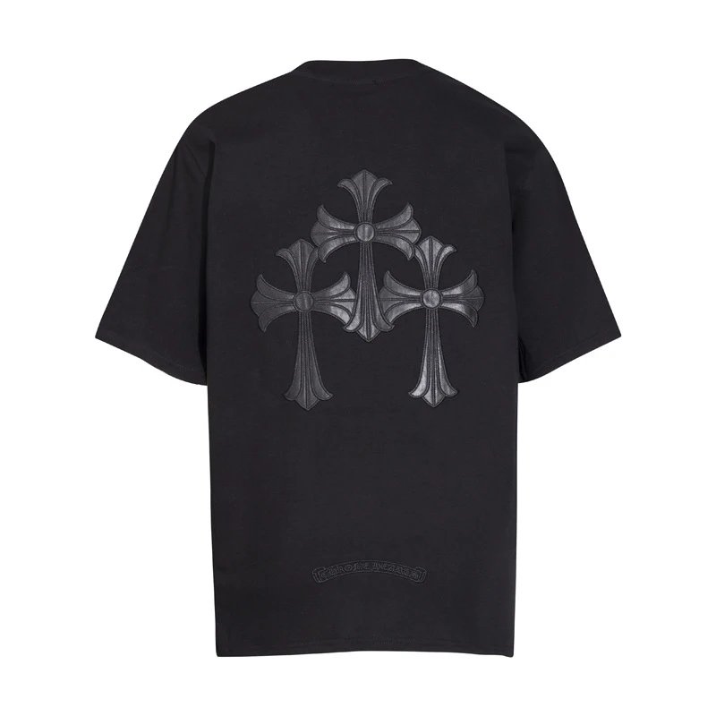 Chrome Hearts Triple Cross Leather Patch Tee Black