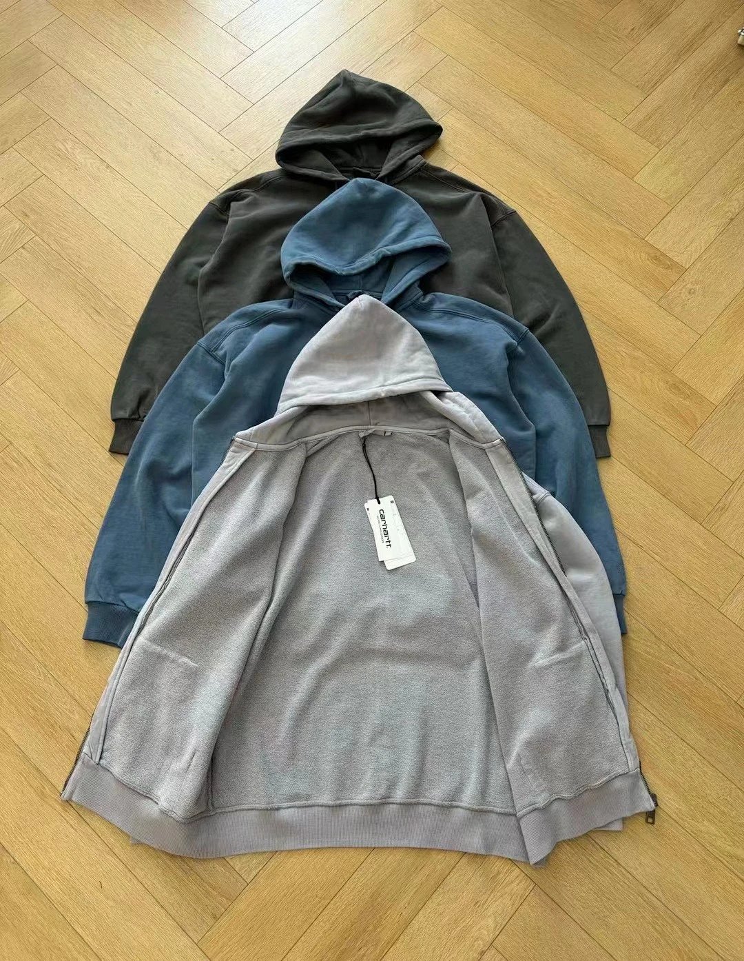 Carhartt Work In Progress Carhartt WIP Chase Zip-Up Hoodie Gray Hoodie product detail 11 in Litbuy spreadsheet finds
