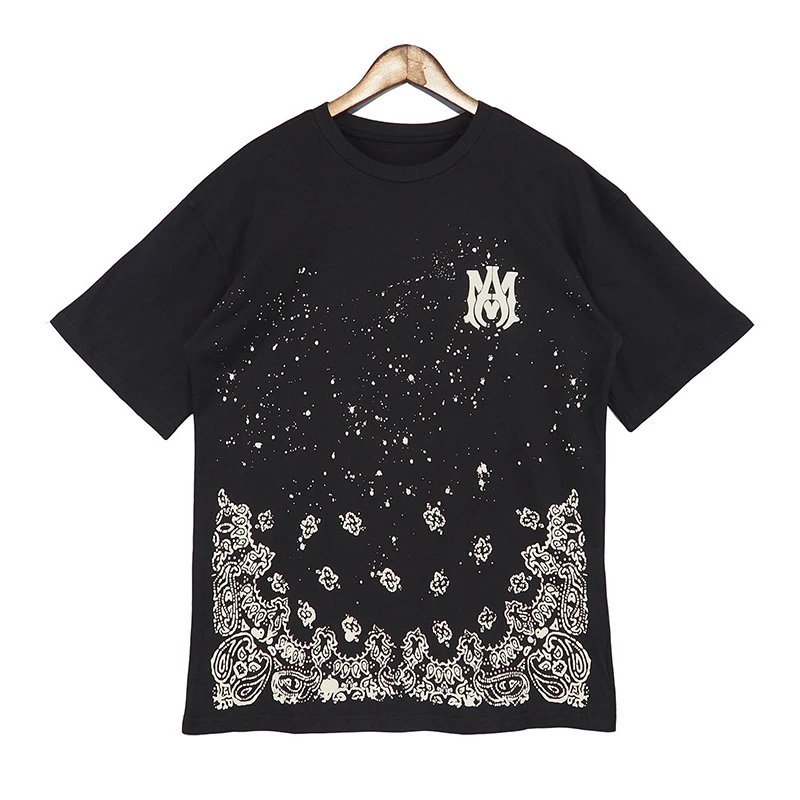 Amiri MA Paisley Bandana Print Tee Black