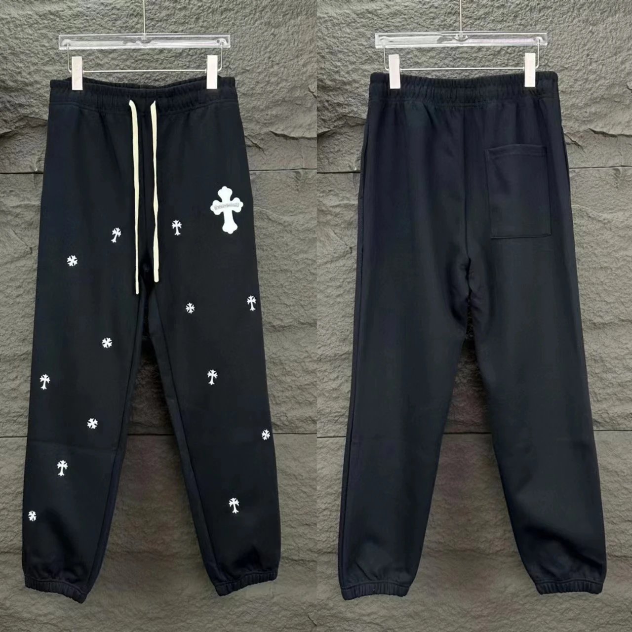 Chrome Hearts Cross-Embroidered Heather Gray Sweatpants - 3