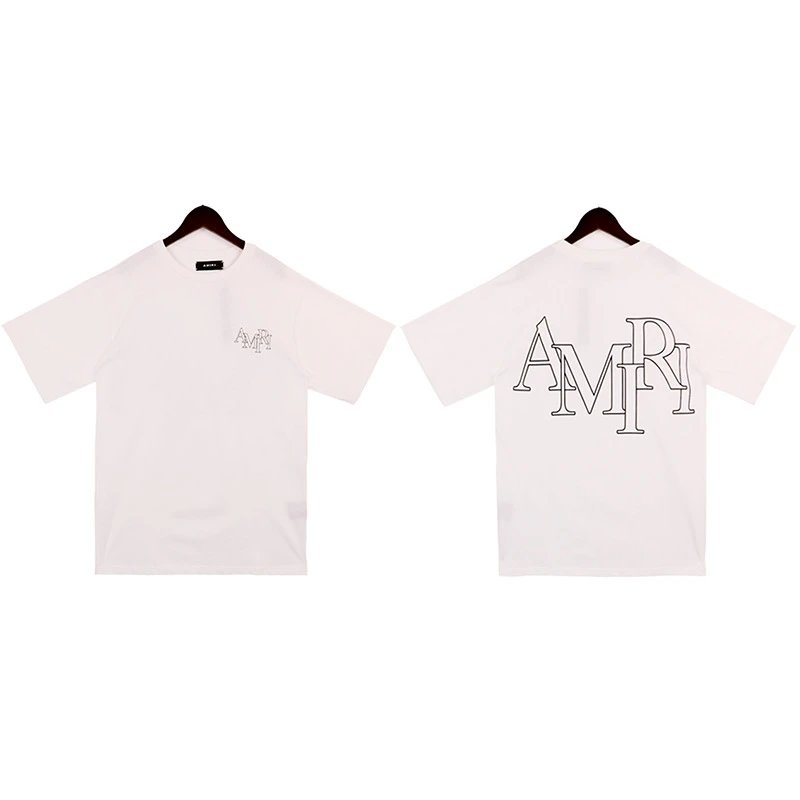 Amiri Staggered Logo Tee White