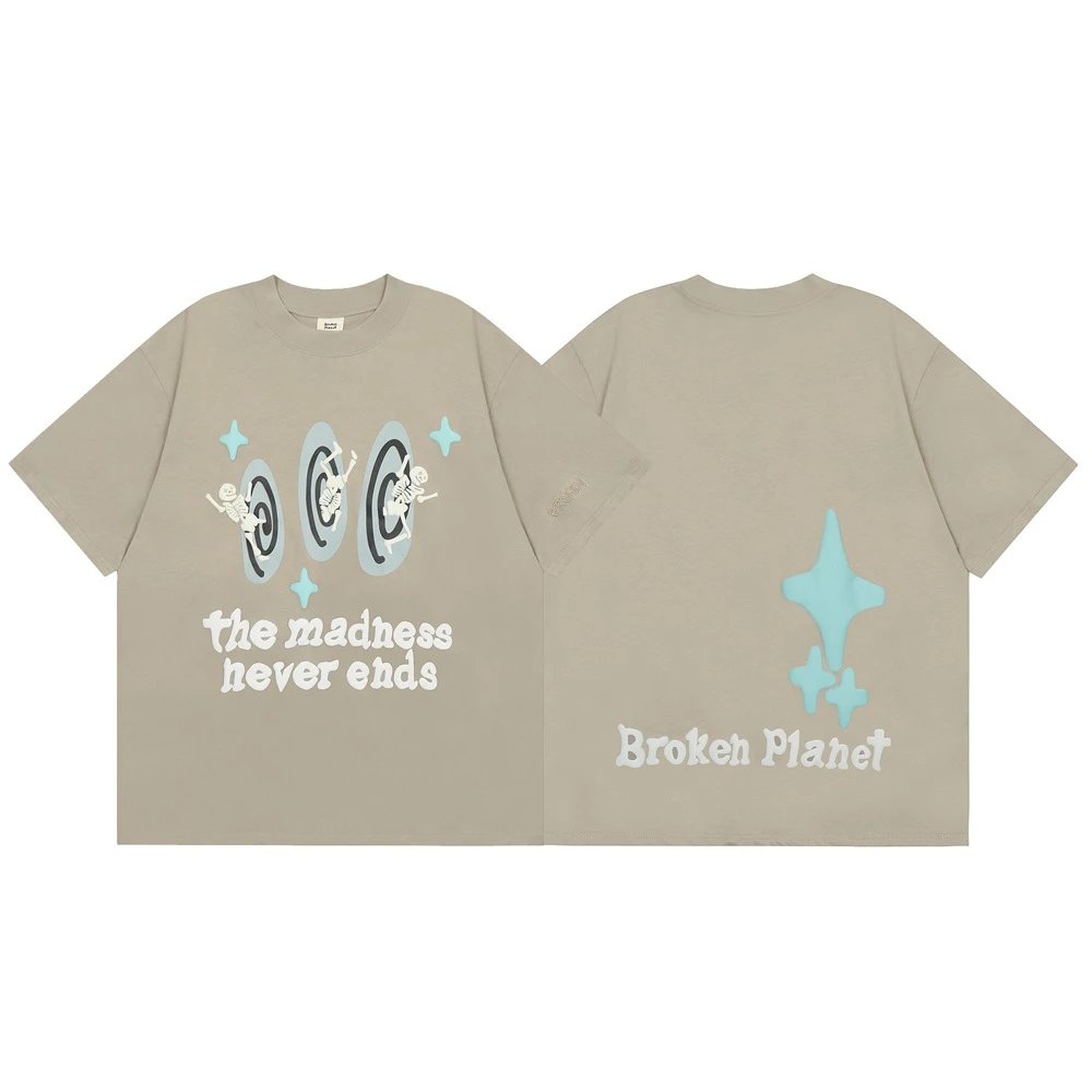 Broken Planet T-Shirt Beige Style 5