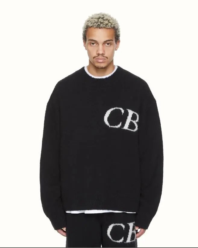 Design CB Logo Knit Hoodie White Hoodie - 7