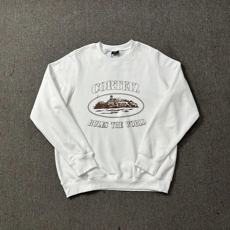 Cortez Rules The World White Graphic Hoodie - 30