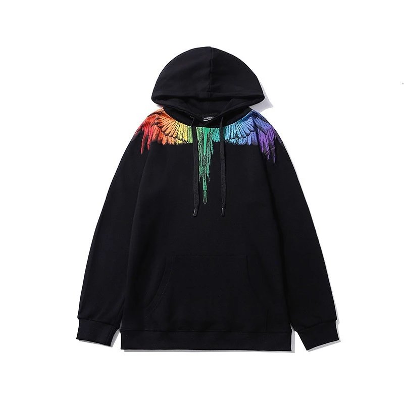 Marcelo Burlon County of Milan Wings Hoodie Black Rainbow