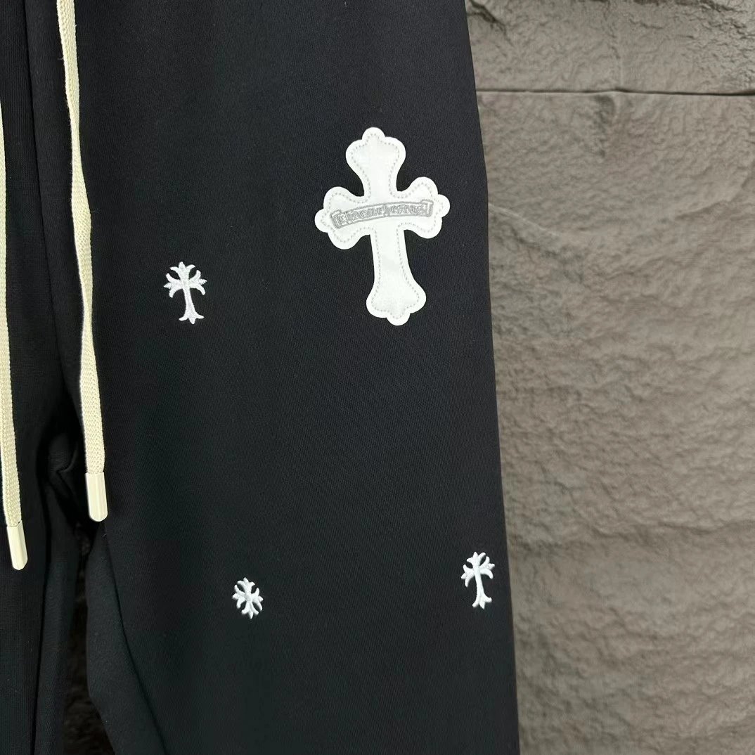 Chrome Hearts Cross-Embroidered Heather Gray Sweatpants - 9