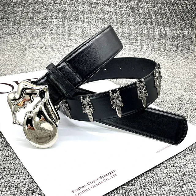 Ouyue Belts Black Belt with Multicolour Cross Appliques and Decorative Buckle product detail image 34