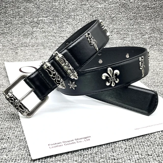 Ouyue Belts Black Belt with Multicolour Cross Appliques and Decorative Buckle product detail image 37