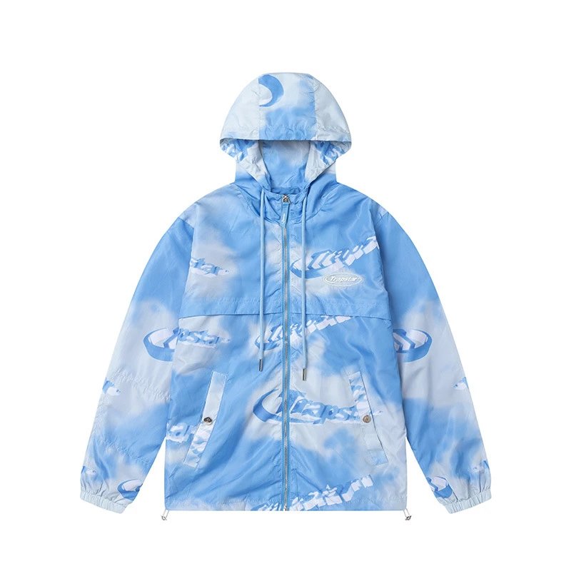 Trapspar Windbreaker Jacket Royal Blue Outerwear - 16
