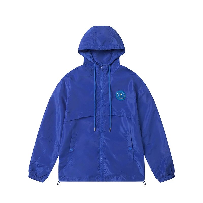 Trapspar Windbreaker Jacket Royal Blue Outerwear - 19