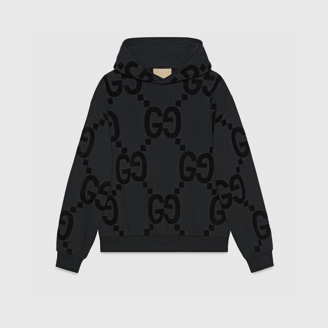 Gucci GG monogram hooded sweatshirt and jogger design — Black hoodie