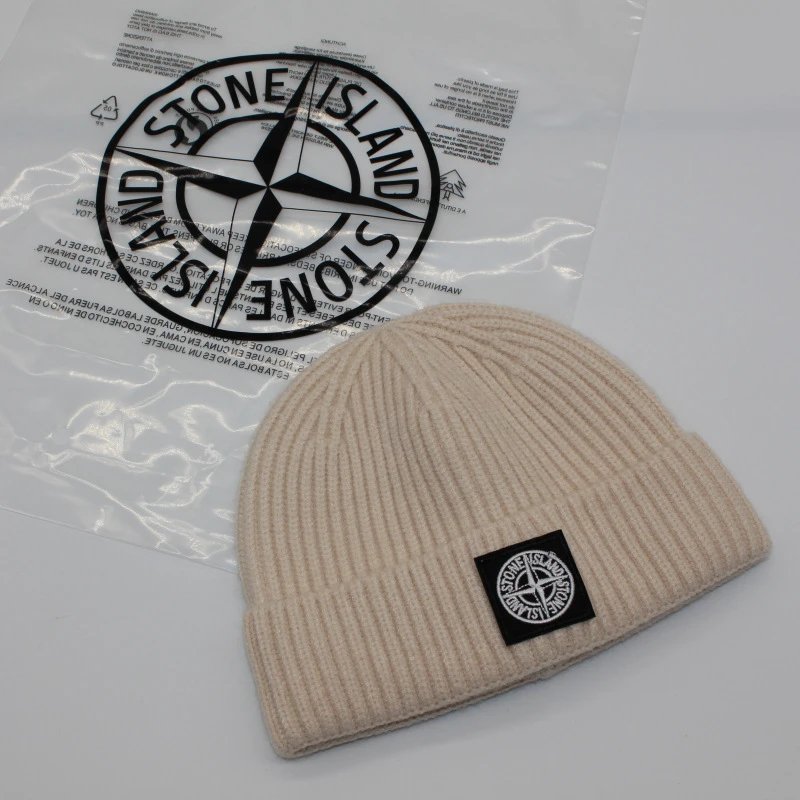 Stone Island Ribbed Knit Beanie Blue - 9