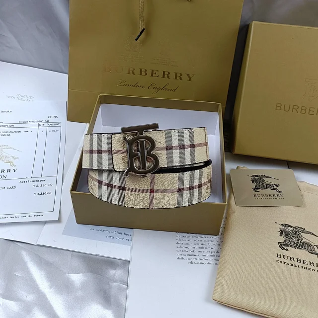 Burberry Belts Check Pattern Equestrian Knight Buckle product detail image 20