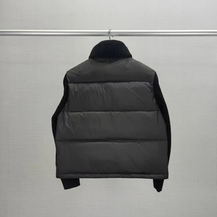 [DX6-1] goose down wool stitching slim light short collar down jacket